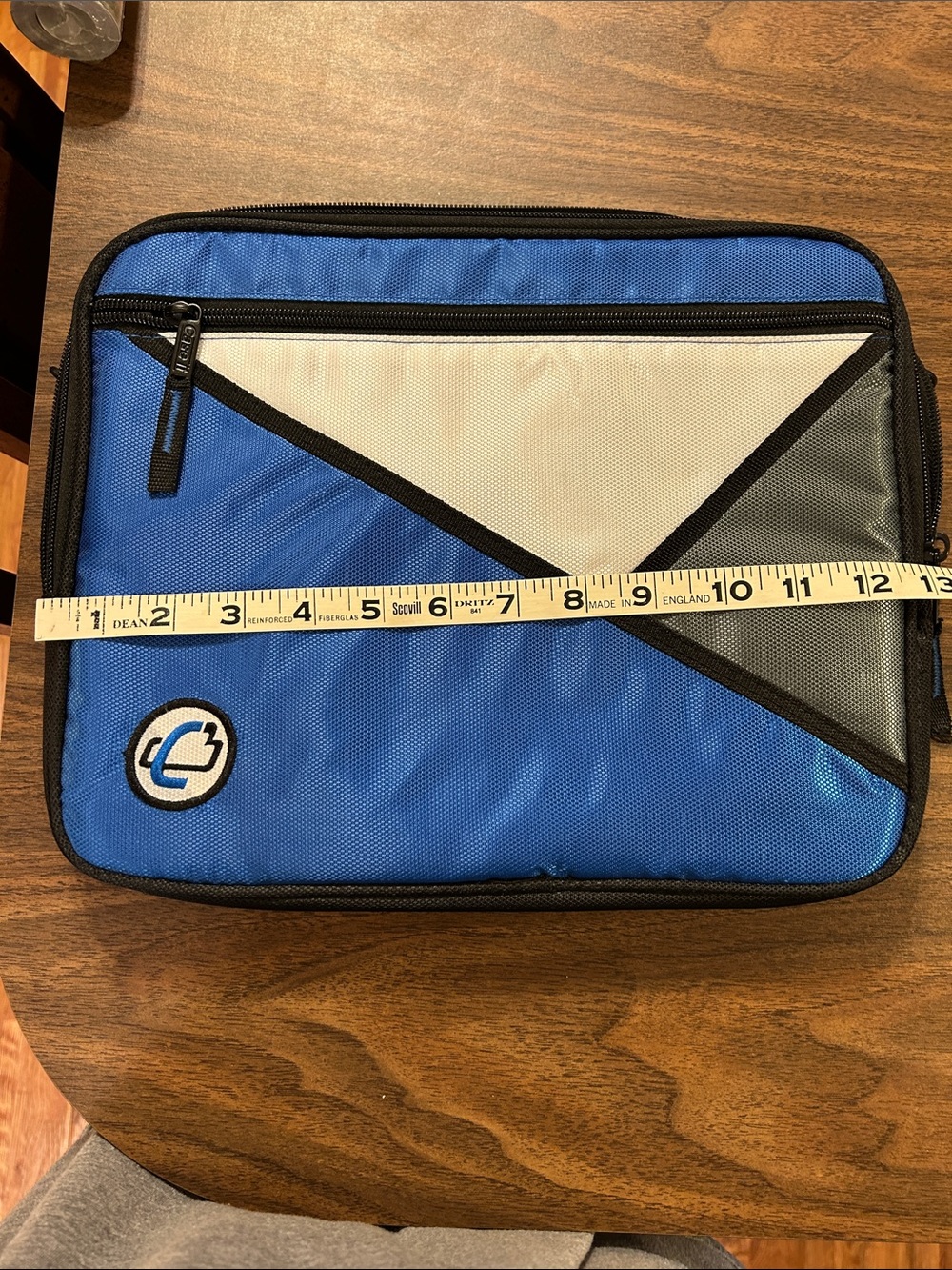 Blue and Gray Men's Laptop Sleeve with Front Organizer - Unbranded